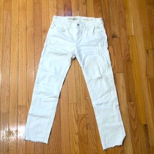 Anthropologie White Cropped Denim